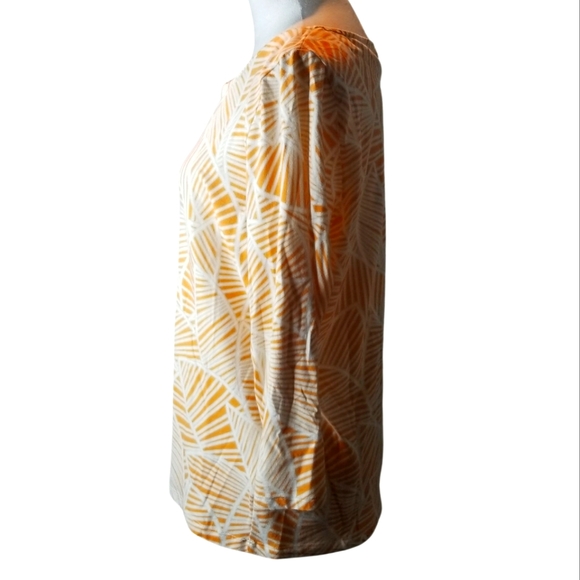 🦋Hearts of Palm Cotton Blend Palm Frond Print Top - Picture 2 of 4